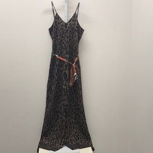 COREY LYNN CALTER LEOPARD PRINT JUMPSUIT WITH BELT-SIZE SMALL